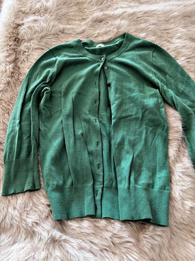 J.Crew The Clare Cardigan Cotton Green